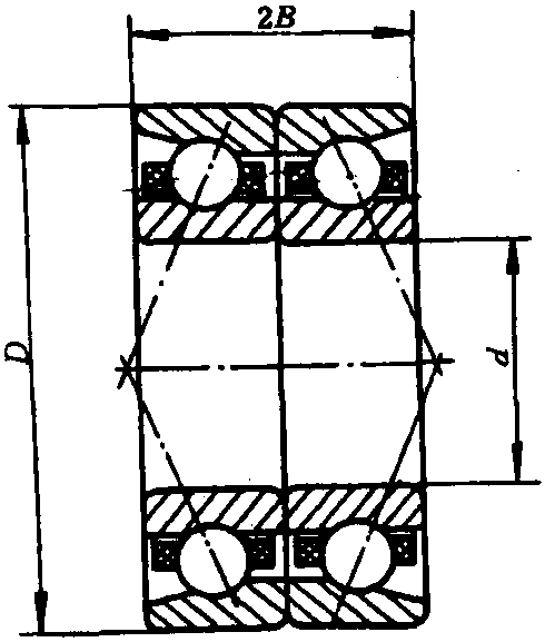 4.70000C (AC、B)/DB型背靠背成對雙聯(lián)角接觸球軸承(GB/T 292—1994)